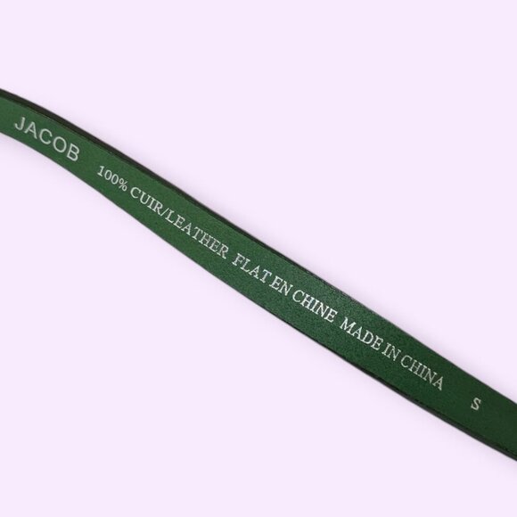 Vintage Jacob Thin Green Leather Belt - Picture 2 of 4
